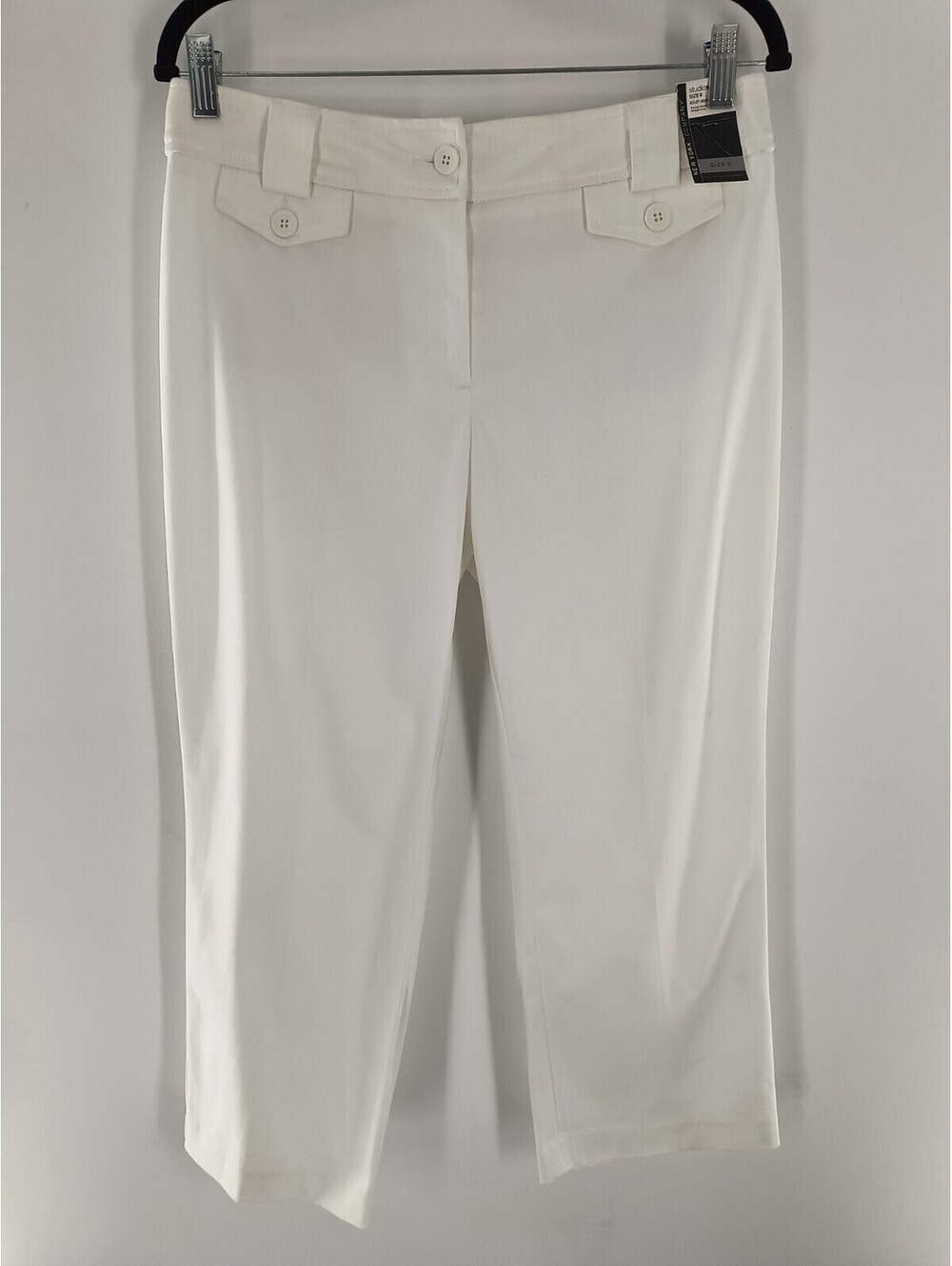 New York & Company Studio Stretch Size 8 South Street Drop Pants White 039